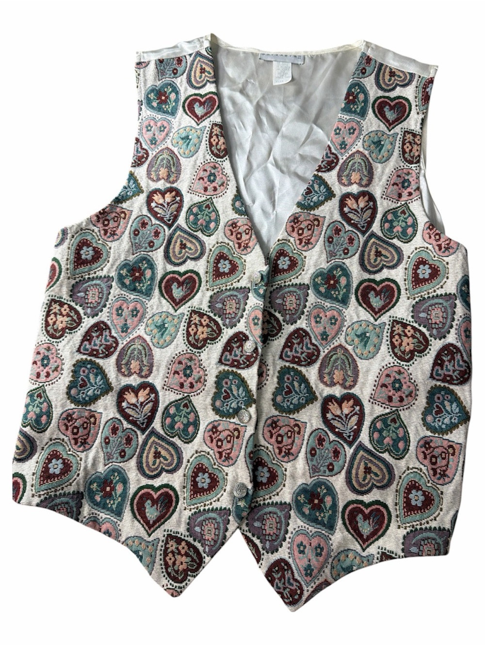 Vtg patterned Heart vest women’s